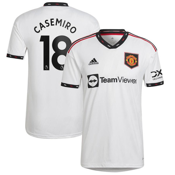 Men's Manchester United 2022/23 White with Casemiro 18 Away Soccer Jersey